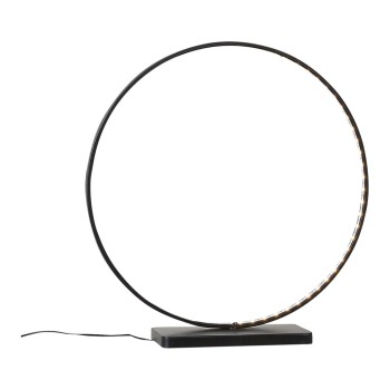 Candeeiro led decorativo circular preta 72 leds 40x38x10cm