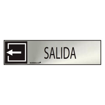 Sinal informativo "saida" (inox adesivo 0.8mm) 5x20cm