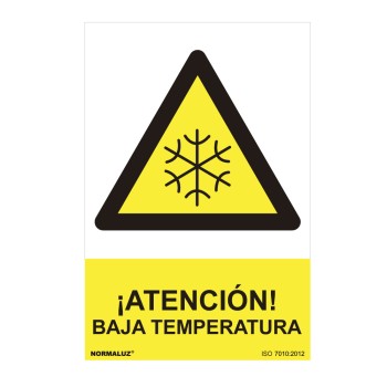 Sinal perigo "atenção temperatura baixa" (pvc 0.7mm) 30x40cm