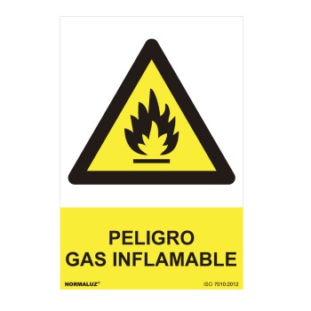 Sinal perigo "perigo gás inflamável" (pvc 0.7mm) 30x40cm