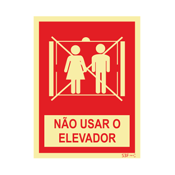 Sinal não usar o elevador
