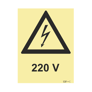 Sinal de perigo de 220 V