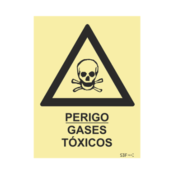 Sinal de perigo, gases tóxicos