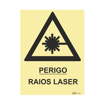 Sinal de perigo, raios laser
