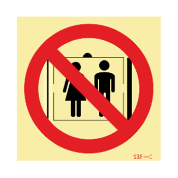 Sinal proibido usar elevador
