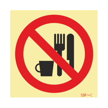 Sinal proibido comer e beber