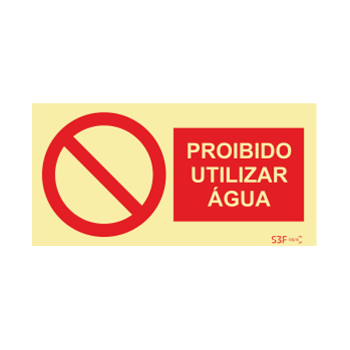 Sinal proibido utilizar água 