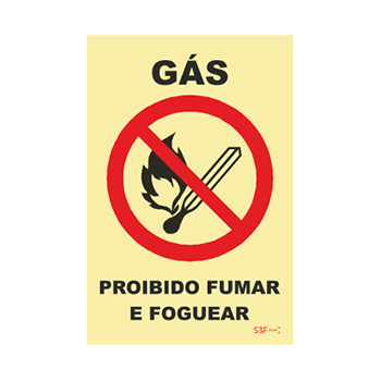 Sinal gás proibido fumar e...