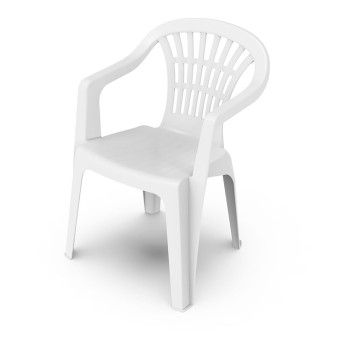 Cadeira empilhável com encosto baixo cor: branco 56x54x80cm modelo: lyra progarden