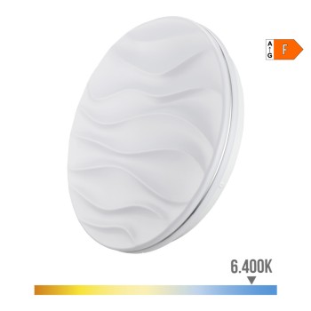 Candeeiro super led de superfície 18w 1820lm 6500k ø33x6,8cm modelo desert edm