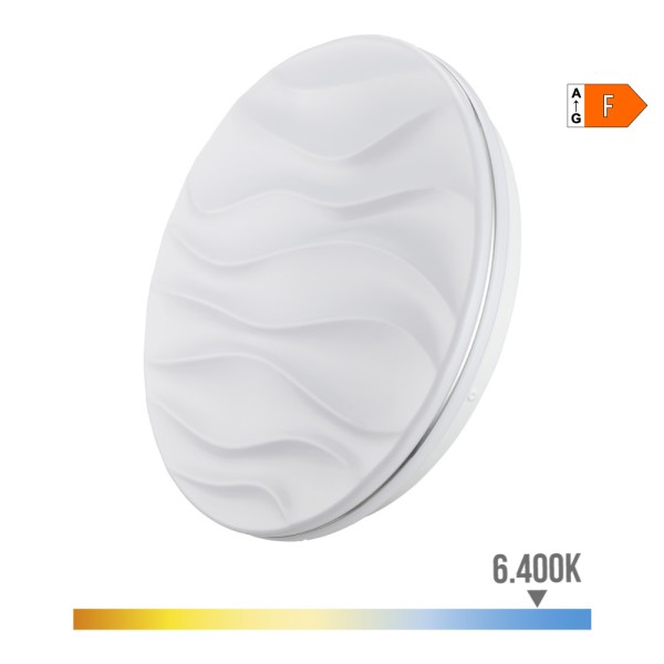 Candeeiro super led de superfície 18w 1820lm 6500k ø33x6,8cm modelo desert edm