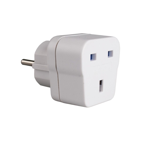 Adaptador inglês com t/tl (para viajar para espanha) 13a 4,8mm branco av1 solera