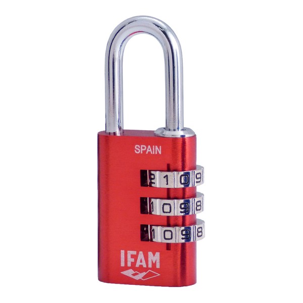 Cadeado col combi30 vermelho 30mm. aço ø5mm. com combinação ifam