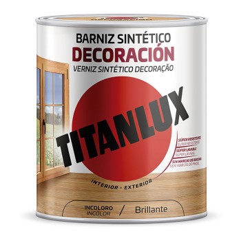 Verniz sintético decoração brilhante incolor 0,750l titanlux m10100034