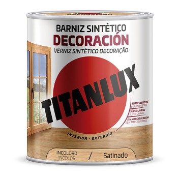 Verniz sintético decoração acetinado incolor 0,750l titanlux m11100034