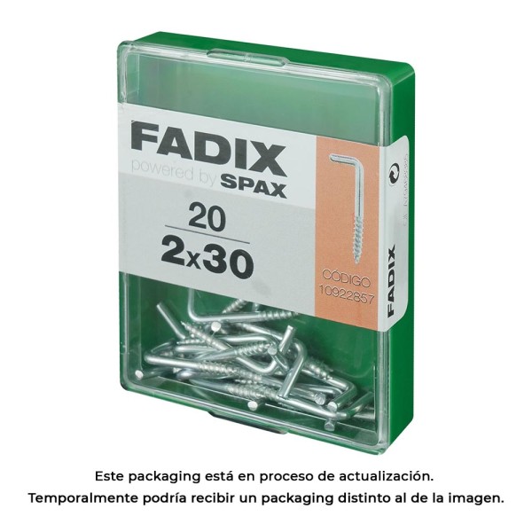 Caixa m 20 unid. escápula rosca zinc 2,0x30mm fadix