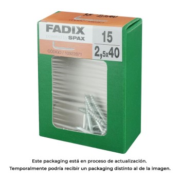 Caixa m 15 unid. escápula rosca zinc 2,5x40mm fadix