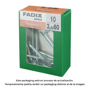Caixa m 10 unid. escápula rosca zinc 3,5x60mm fadix