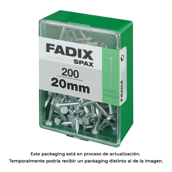 Caixa m 200 unid. prego cp aço 2,4x20mm fadix