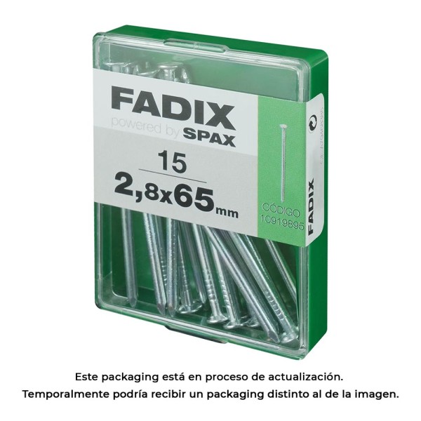 Caixa m 15 unid. prego cp aço 2,7x65mm fadix