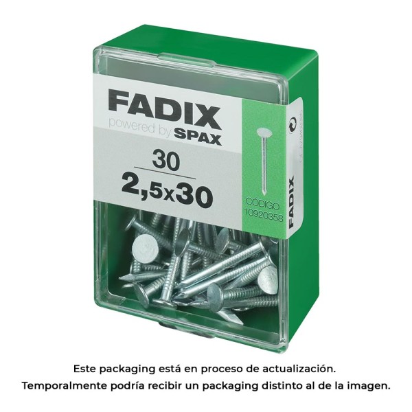 Caixa m 30 unid. prego cp larga aço 2,5x30mm fadix