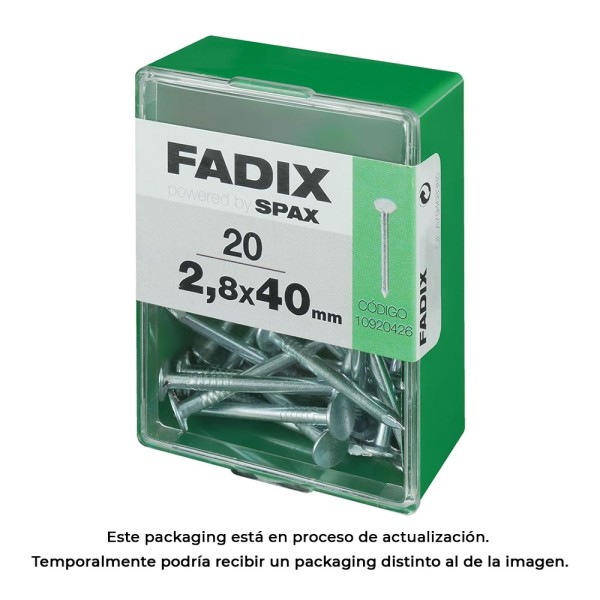 Caixa m 20 unid. prego cp larga aço 2,8x40mm fadix