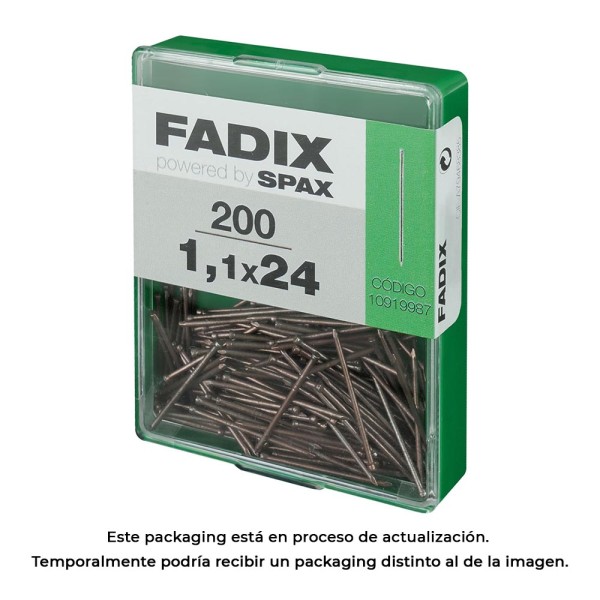 Caixa m 200 unid. prego moldura aço 1,1x24mm fadix