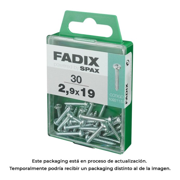 Caixa m 30 unid. parafuso rosca chapa cr zinco 2,9x19mm fadix