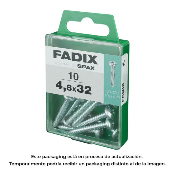 Caixa m 10 unid. parafuso rosca chapa cr zinco 4,8x32mm fadix