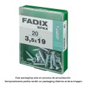 Caixa m 20 unid. parafuso rosca chapa cr zinco 3,5x19mm fadix