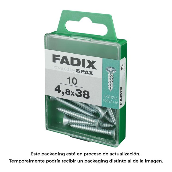 Caixa m 10 unid. parafuso rosca chapa cr zinco 4,8x38mm fadix