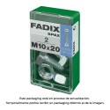 Caixa s 2 unid. parafuso metrico cab hex+porca zinco m 10x20mm fadix