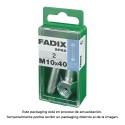 Caixa s 2 unid. parafuso metrico cab hex+porca zinco m 10x40mm fadix