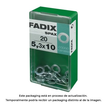 Caixa s 20 unid. anilha plana zinco 5,3x10mm fadix