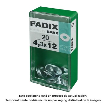 Caixa s 20 unid. anilha plana larga zinco 4,3x12mm fadix