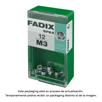 Caixa s 12 unid. porca auto-bloqueio zinco m 3 fadix