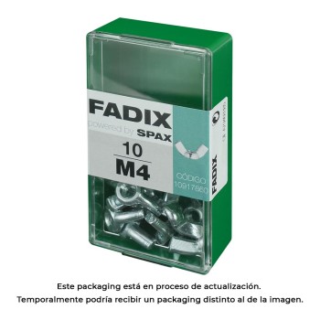 Caixa s 10 unid. porca auto-bloqueio zinco m 4 fadix