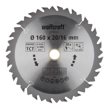 Disco de serra circular ct, 20 dentes ø160mm 6733000 wolfcraft