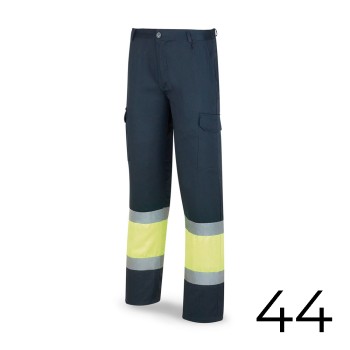 calças poliéster/algodao bicolor alta visibilidade azul/amarelo tamanho 44 388pfxyfa/44 marca