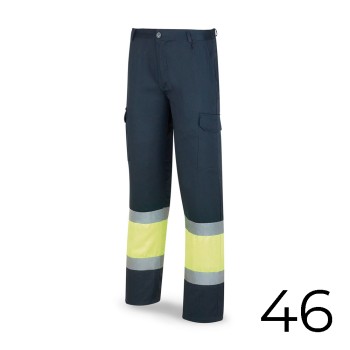 calças poliéster/algodao bicolor alta visibilidade azul/amarelo tamanho 46 388pfxyfa/46 marca