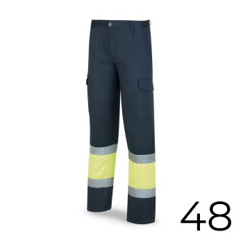calças poliéster/algodao bicolor alta visibilidade azul/amarelo tamanho 48 388pfxyfa/48 marca
