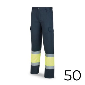 calças poliéster/algodao bicolor alta visibilidade azul/amarelo tamanho 50 388pfxyfa/50 marca