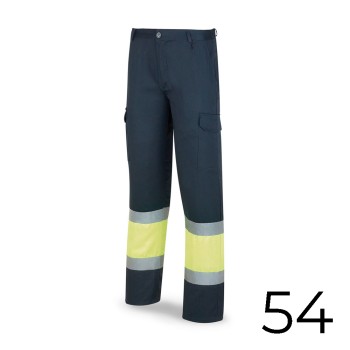 calças poliéster/algodao bicolor alta visibilidade azul/amarelo tamanho 54 388pfxyfa/54 marca
