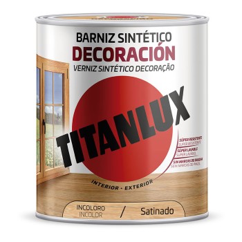 Verniz sintético decoração acetinado incolor 4l titanlux m11100004