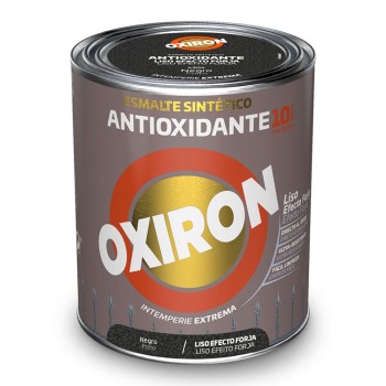 Esmalte sintético metálico antioxidante oxiron liso efeito forja preto 250ml titan 5809096