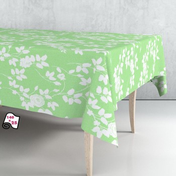 Rolo de toalha de mesa pvc folhas verde claro 140cm x 25m exma