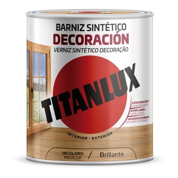 Verniz sintético decoração brilhante incolor 4l titanlux m10100004