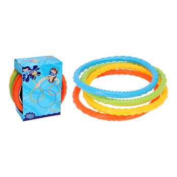 Brinquedos de mergulho, kit de 6 aros coloridos diâmetro 15cm
