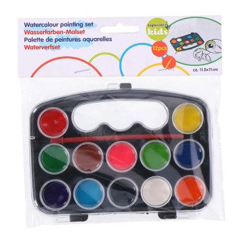 Kit aguarelas 12 cores com pincel topwrite kids