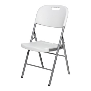 Cadeira dobrável branca 86,5x47x54cm assento 40x42cm edm